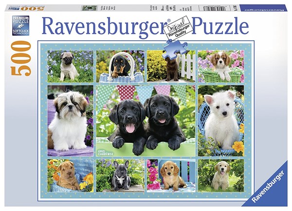 Ravensburger (14708) - "Putzige Hündchen" - 500 Teile Puzzle