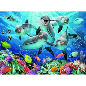 Ravensburger (14710) - "Delfine im Korallenriff" - 500 Teile Puzzle