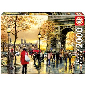 Educa (16778) - "Menschen vor dem Triumphbogen in Paris" - 2000 Teile Puzzle