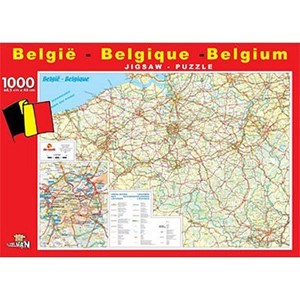 PuzzelMan (06107) - "Belgienkarte" - 1000 Teile Puzzle