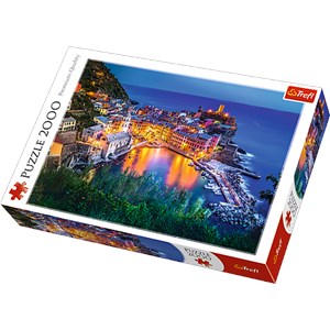 Trefl (27086) - "Vernazza bei Abenddämmerung" - 2000 Teile Puzzle