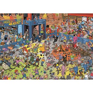 Jumbo (19060) - Jan van Haasteren: "Rollschuh Disco" - 1000 Teile Puzzle