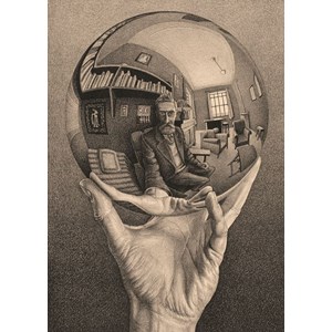 PuzzelMan (818) - M. C. Escher: "Globe in Hand" - 1000 Teile Puzzle