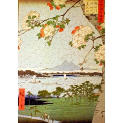 Puzzle Michele Wilson (A974-350) - Utagawa (Ando) Hiroshige: "Blühender Apfelbaum" - 350 Teile Puzzle