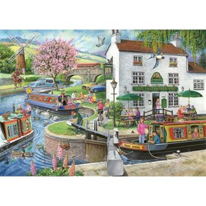 The House of Puzzles (3176) - "Find the Differences No.6, By The Canal" - 1000 Teile Puzzle