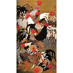 Puzzle Michele Wilson (A177-150) - "Japanische Kunst, Hähne und Hennen" - 150 Teile Puzzle