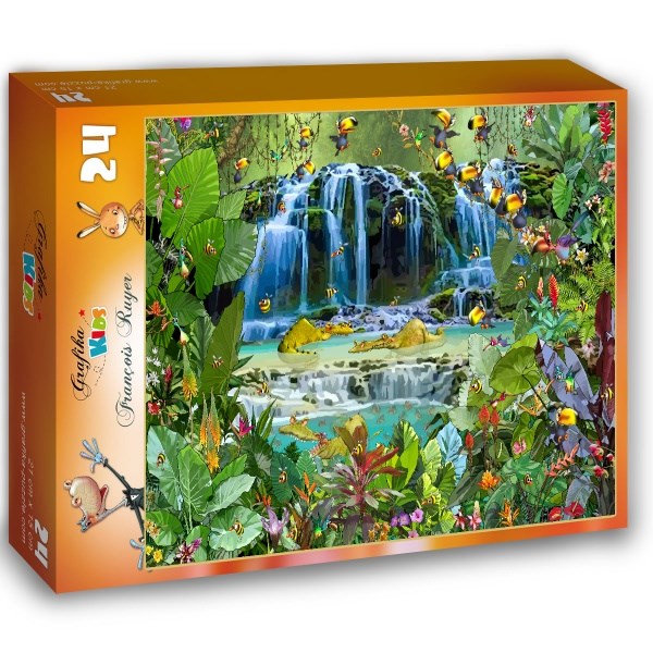 Grafika Kids (01946) - François Ruyer: "Wasserfall" - 24 Teile Puzzle