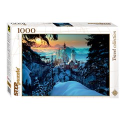 Step Puzzle (79103) - "Schloss Neuschwanstein im Winterschlaf" - 1000 Teile Puzzle