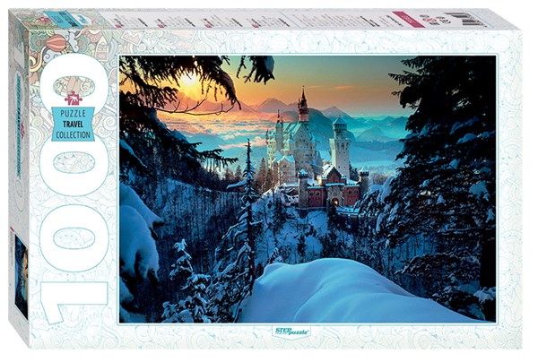 Step Puzzle (79103) - "Schloss Neuschwanstein im Winterschlaf" - 1000 Teile Puzzle