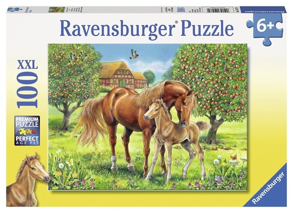 Ravensburger (10577) - "Pferdeglück auf der Wiese" - 100 Teile Puzzle