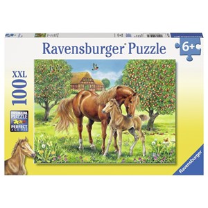 Ravensburger (10577) - "Pferdeglück auf der Wiese" - 100 Teile Puzzle