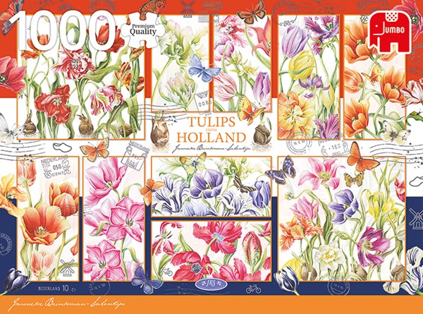 Jumbo (18852) - Janneke Brinkman: "Tulpen, Kollage" - 1000 Teile Puzzle