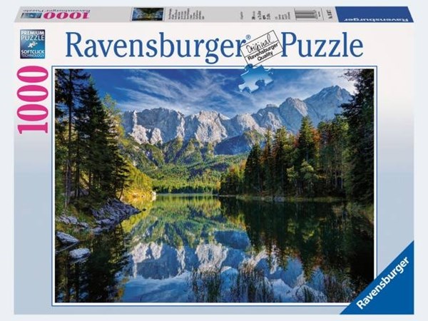 Ravensburger (19367) - "Eibsee met Wettersteingebergte en Zugspitze" - 1000 Teile Puzzle
