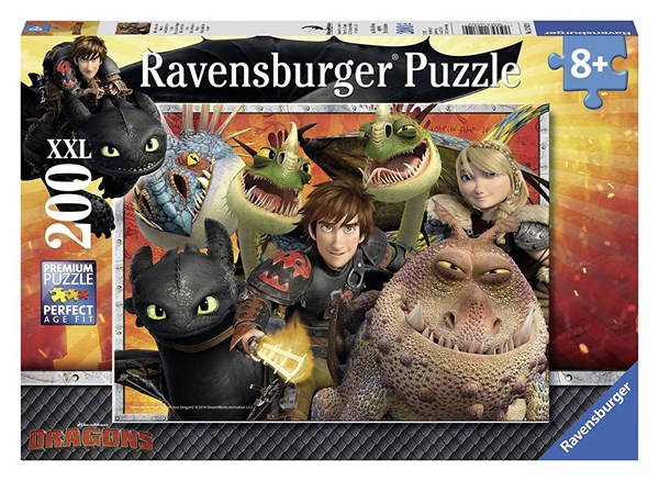Ravensburger (12812) - "Hicks, Astrid und die Drachen" - 200 Teile Puzzle