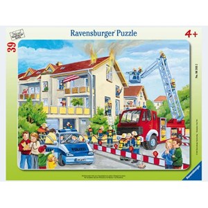 Ravensburger (06393) - "Die Feuerwehr rückt aus" - 39 Teile Puzzle