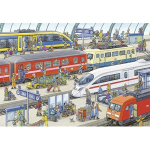 Ravensburger (09191) - "Trubel am Bahnhof" - 24 Teile Puzzle