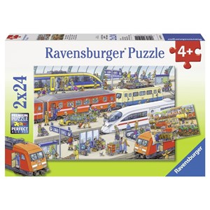 Ravensburger (09191) - "Trubel am Bahnhof" - 24 Teile Puzzle