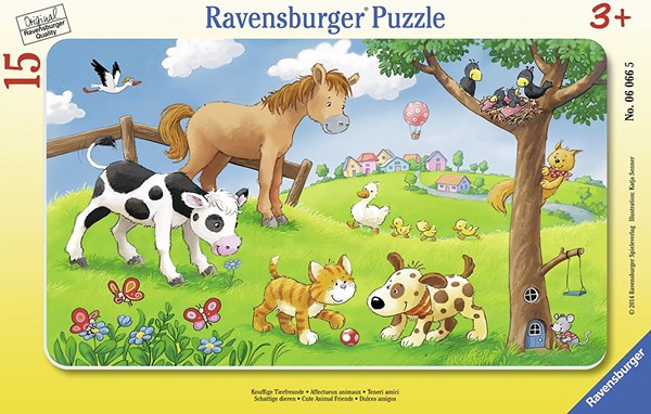 Ravensburger (06066) - "Knuffige Tierfreunde" - 15 Teile Puzzle