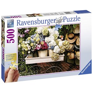 Ravensburger (13654) - "Blumen und Hüte" - 500 Teile Puzzle