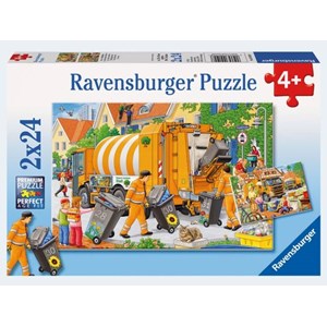 Ravensburger (09192) - "Bei der Müllabfuhr" - 24 Teile Puzzle