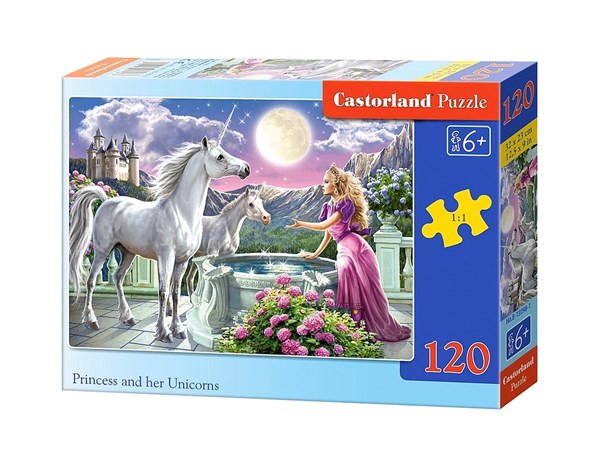 Castorland (B-13098) - "Die Prinzessin und ihre Einhörner" - 120 Teile Puzzle