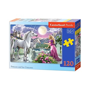 Castorland (B-13098) - "Die Prinzessin und ihre Einhörner" - 120 Teile Puzzle