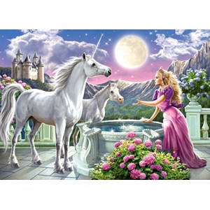 Castorland (B-13098) - "Die Prinzessin und ihre Einhörner" - 120 Teile Puzzle
