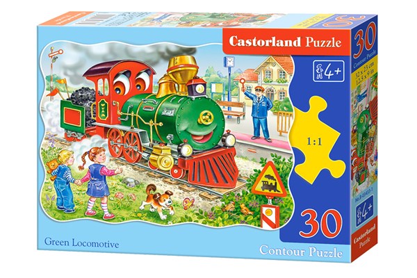Castorland (B-03433) - "Grüne Lokomotive" - 30 Teile Puzzle