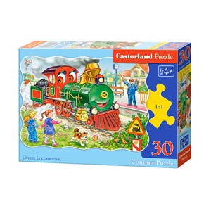 Castorland (B-03433) - "Grüne Lokomotive" - 30 Teile Puzzle