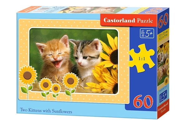 Castorland (B-06779) - "Kätzchen unter Sonnenblumen" - 60 Teile Puzzle