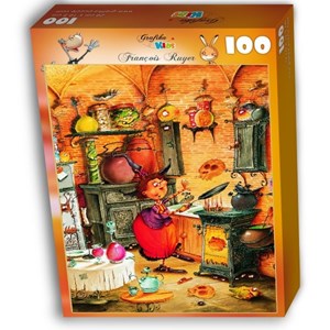 Grafika Kids (01454) - François Ruyer: "Die Hexe" - 100 Teile Puzzle