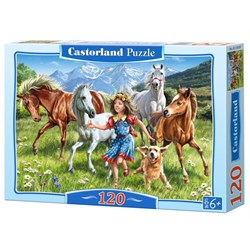 Castorland (B-13029) - "Auf der Wiese" - 120 Teile Puzzle
