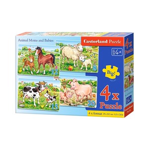 Castorland (B-04416) - "Tiermütter mit ihren Babies" - 8 12 15 20 Teile Puzzle