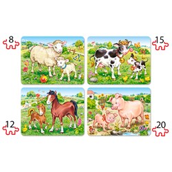 Castorland (B-04416) - "Tiermütter mit ihren Babies" - 8 12 15 20 Teile Puzzle