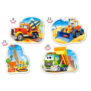 Castorland (B-043040) - "Baufahrzeuge" - 8 12 15 20 Teile Puzzle