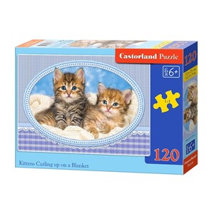 Castorland (B-13111) - "Kätzchen auf der Decke" - 120 Teile Puzzle