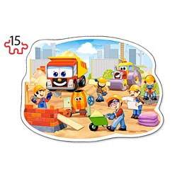 Castorland (B-020065) - "Lustige Arbeitsmaschinen" - 9 15 Teile Puzzle