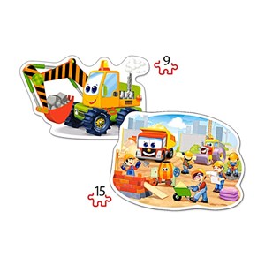 Castorland (B-020065) - "Lustige Arbeitsmaschinen" - 9 15 Teile Puzzle