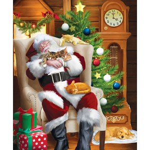 SunsOut (28698) - Tom Wood: "Santas Katzen" - 1000 Teile Puzzle
