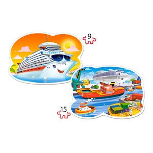 Castorland (B-020102) - "Reise mit dem Kreuzfahrtschiff" - 9 15 Teile Puzzle