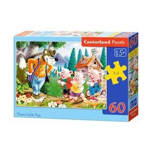 Castorland (B-06519) - "Drei kleine Schweine" - 60 Teile Puzzle