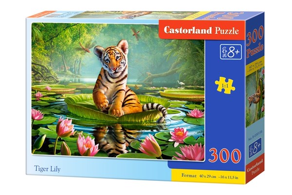 Castorland (B-030156) - "Tigerbaby auf der Wasserlilie" - 300 Teile Puzzle