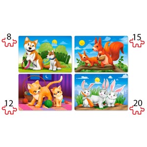 Castorland (B-041046) - "Lovely Animals" - 8 12 15 20 Teile Puzzle