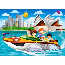 Castorland (B-066025) - "Mit dem Motorboot durch Sydney" - 60 Teile Puzzle