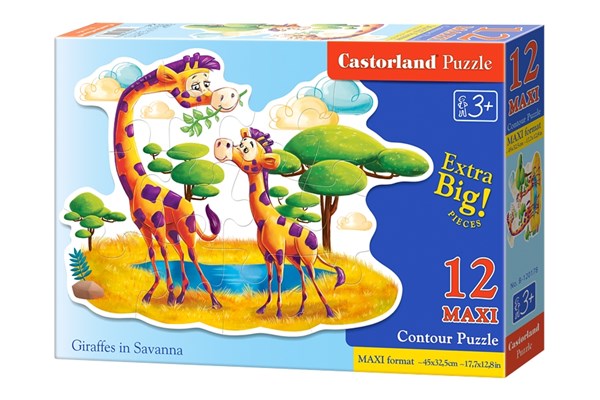 Castorland (B-120178) - "Giraffen in der Savanne" - 12 Teile Puzzle