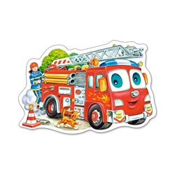 Castorland (B-015078) - "Feuerwehrauto mit lustigem Gesicht" - 15 Teile Puzzle