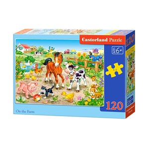 Castorland (B-13197) - "Tierkinder auf der Farm" - 120 Teile Puzzle