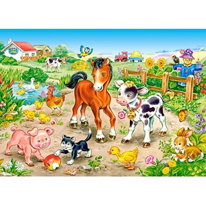 Castorland (B-13197) - "Tierkinder auf der Farm" - 120 Teile Puzzle