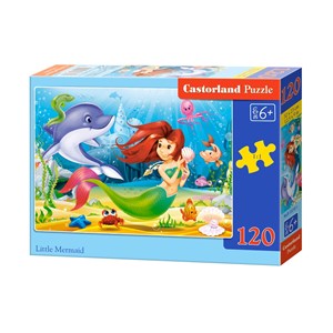 Castorland (B-13210) - "Meerjungfrau und Delphin" - 120 Teile Puzzle