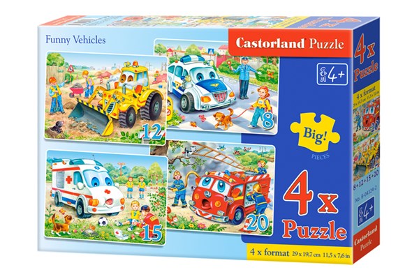 Castorland (B-04324) - "Lustige Fahrzeuge" - 8 12 15 20 Teile Puzzle